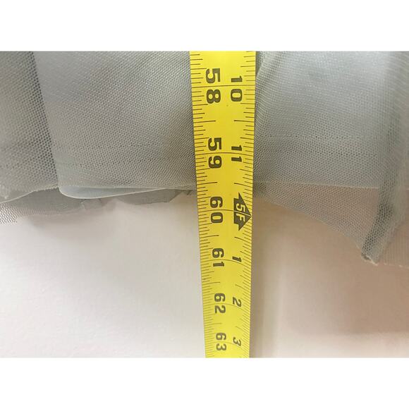 ADRIANNA PAPELL DRESS 10 GOWN SEQUIN BEADED LATTICE BLUE GRAY SLEEVELESS GODETS - Picture 15 of 16